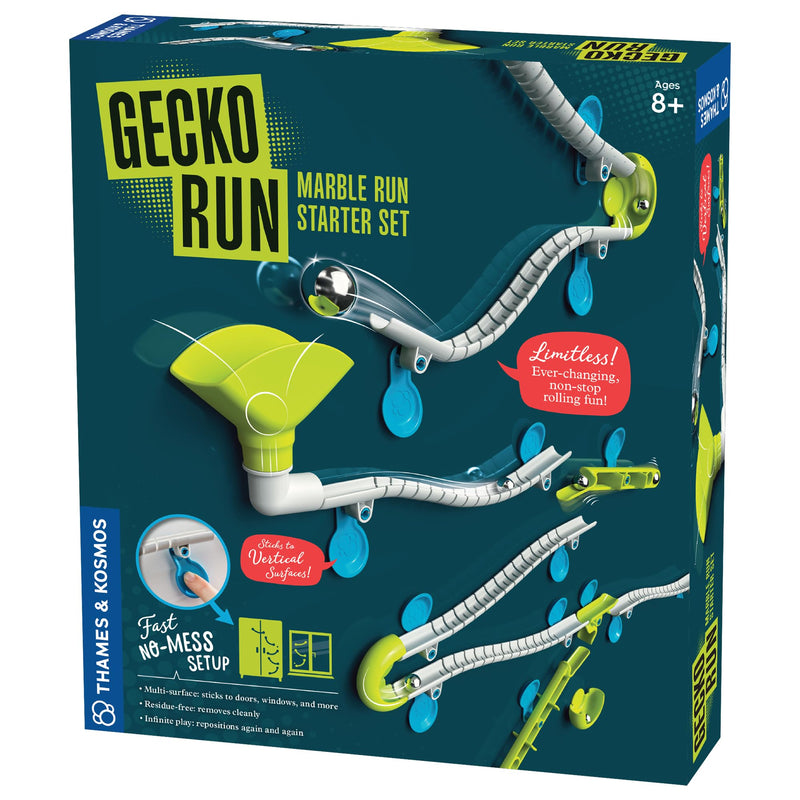 Gecko Run Marble Run Starter Set by Thames & Kosmos, Toy of the Year Winner - 63 Piece Vertical Marble Run, Flexible Tracks | Fast, No-Mess Setup,