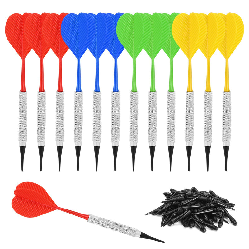 Accmor Soft Tip Darts, Bar Dart, Plastic Tip Darts Set, Attach Extra 100 Black 2BA Replacement Tips, Soft Tip Darts for Electronic/Plastic