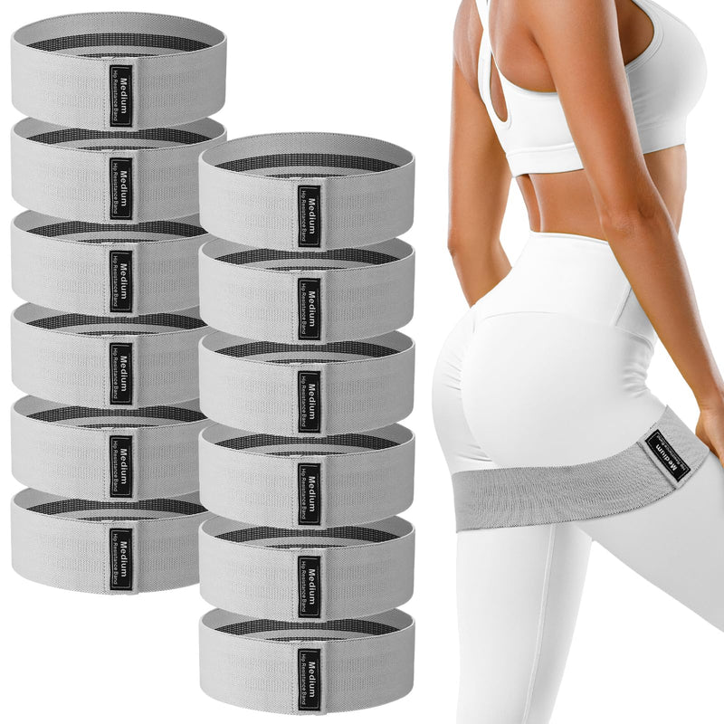 12 Pcs Fabric Resistance Bands for Working Out Non-Slip Booty Exercise Loop Bands for Women Men Glutes Hip Thigh Butt Yoga Pilates Fitness Gym,