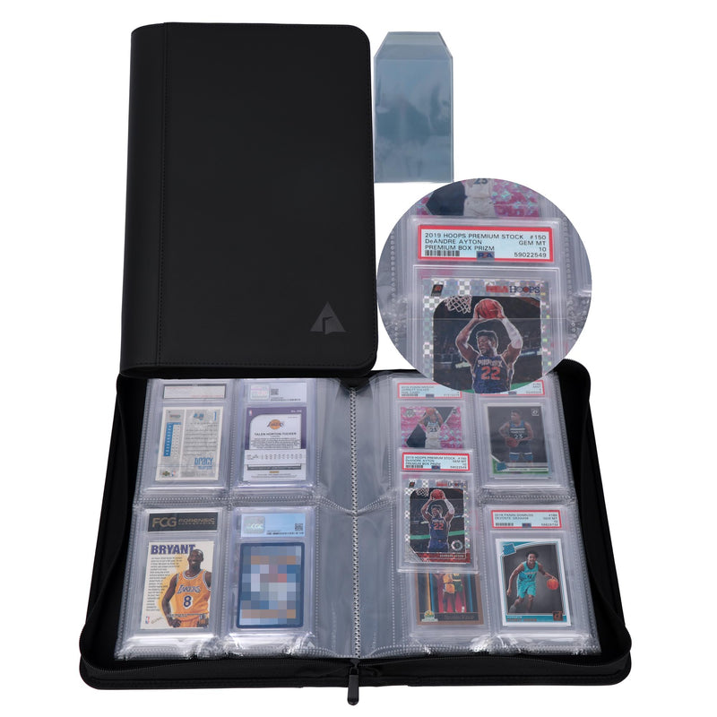 Rayvol Psa-Sized Slab Binder, Graded Card Binder Fit 40 PSA Slabs Includes 40 Psa-Sized Sleeves, 4 Pockets Top Loading Graded Card Holder Storage