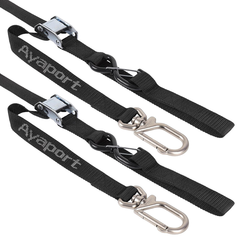 Ayaport Motorcycle Tie Down Straps 1.1” x 7’ (with Swivel Carabiner Hooks) Cam Buckle Tie Downs, Handlebar Strap for Dirt Bike, Motor Bike, Kayak,