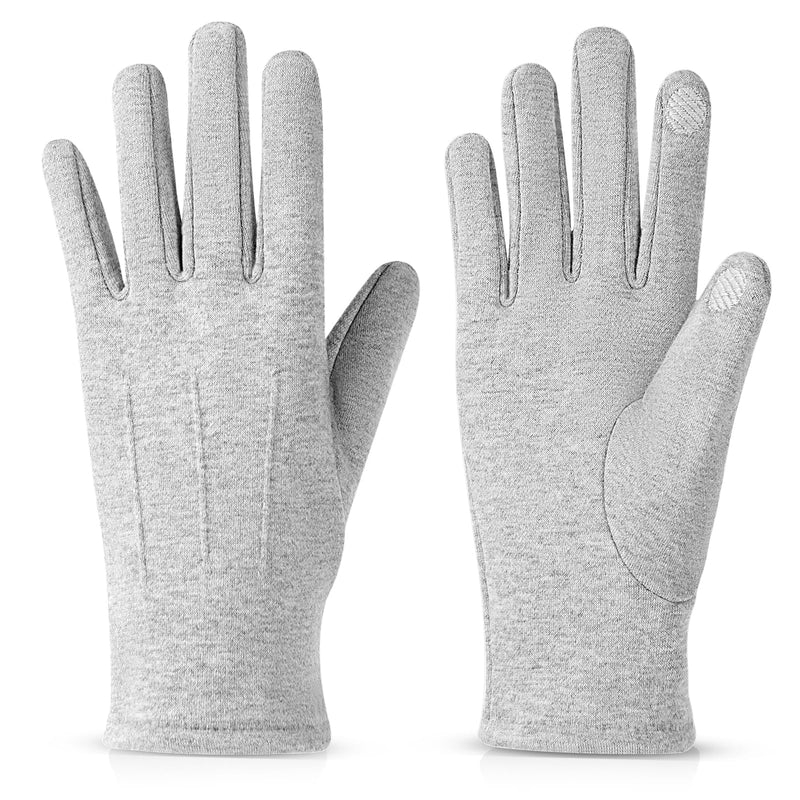 Women gloves cold weather touch screen glove warm fleece lining for driving cycling skiing One Size Gray