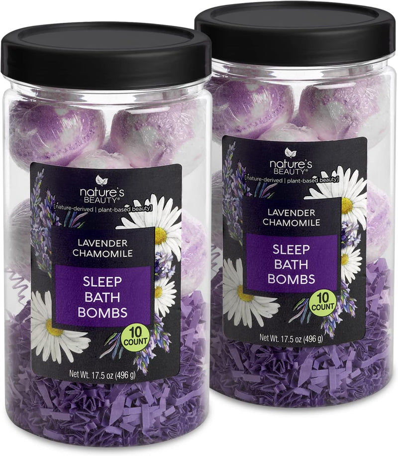 Nature'S Beauty Lavender Chamomile Sleep Bath Bomb Gift Set Multi-Pack- Luxury Fizzy Relax Spa Bomb W/Vanilla + Citrus Scent Made with Coconut Oil