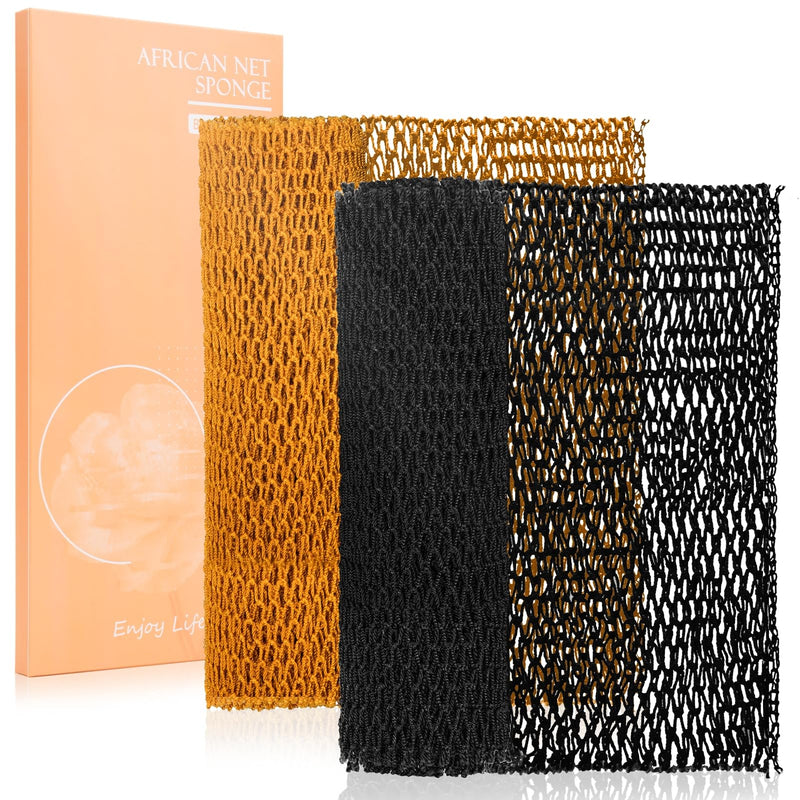 MTDLYICE African Net Sponge 2 Pack, Back Scrubber for Shower, XL 80CM Exfoliating Washcloth, African Net Sponge Authentic, Body Scrubber