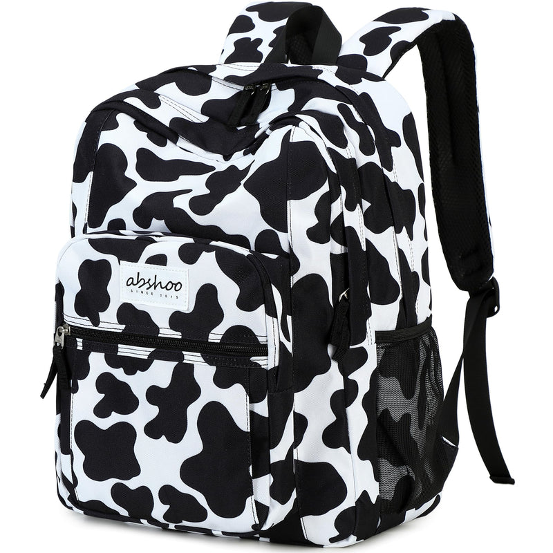 abshoo Classical Basic Cow Print Womens School Backpack For College Teen Girls Water Resistant Bookbag (Cow) Cow 16.5 Inc