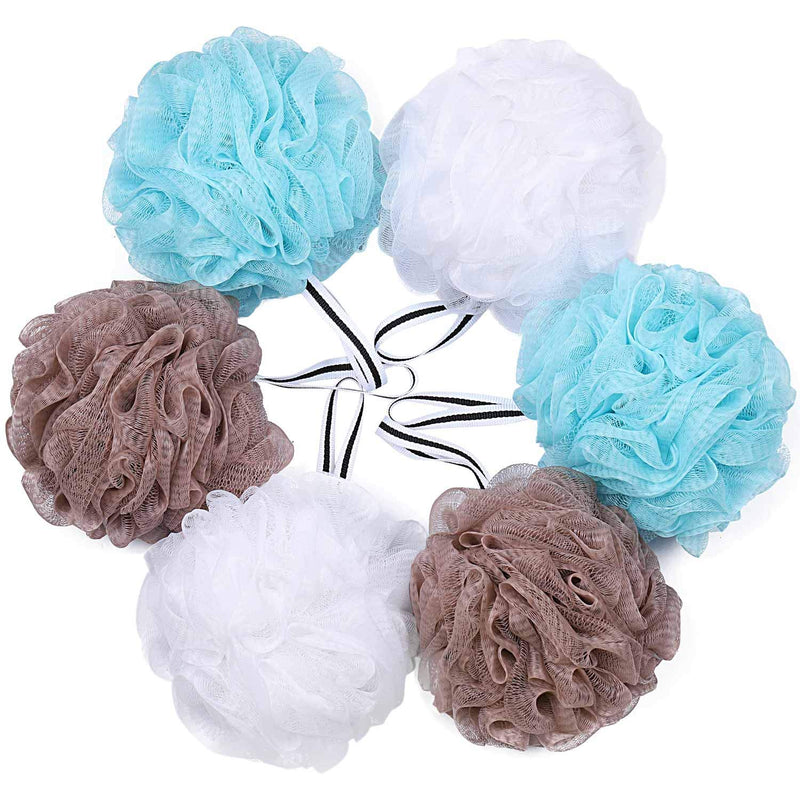 Bath Loofah Shower Sponge Pouf Body Scrubber Exfoliator Scrubber Ball (Set of 6) 60g-6pcs
