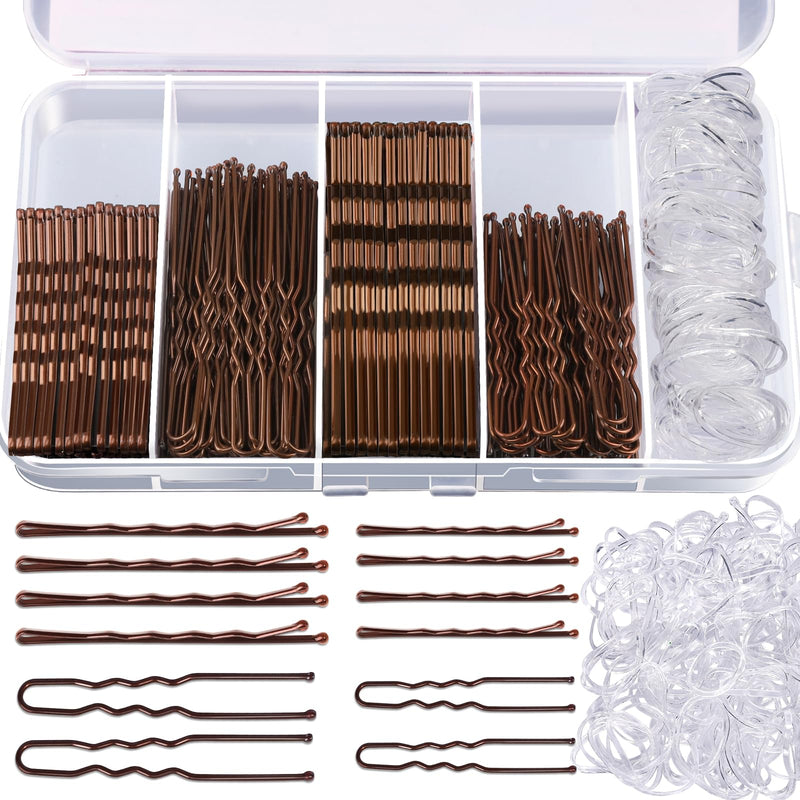 Teenitor 300Pcs Bobby Pins Hair Pins, Hair Pin for Women Bobby Pins Brown