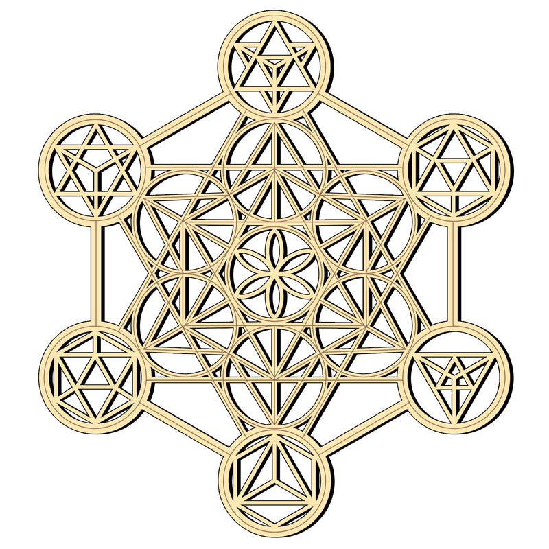 Bnesi 11.8" Metatron's Cube Wall Decor Sacred Geometry Wall Art,Crystal Grid Sacred Geometry Meditation Wall Art Decor (Metatron's Cube) | Laser