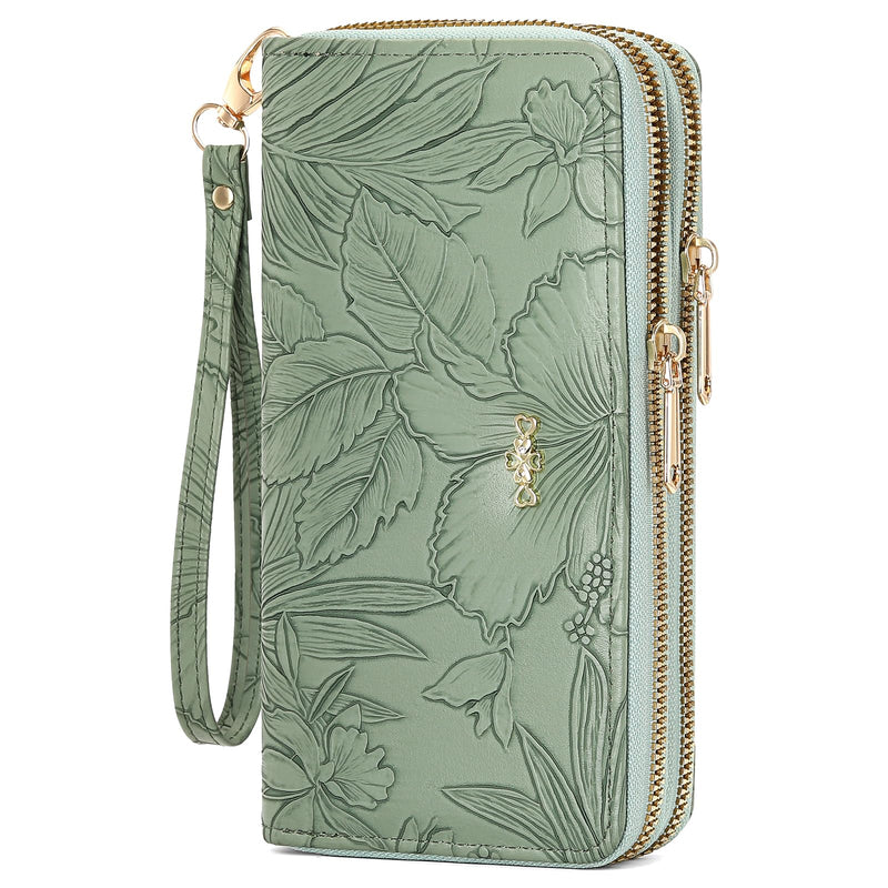 Wallet for Women Clutch Double Zip around Credit Card Holder Leather Women'S Wallet Large Capacity
