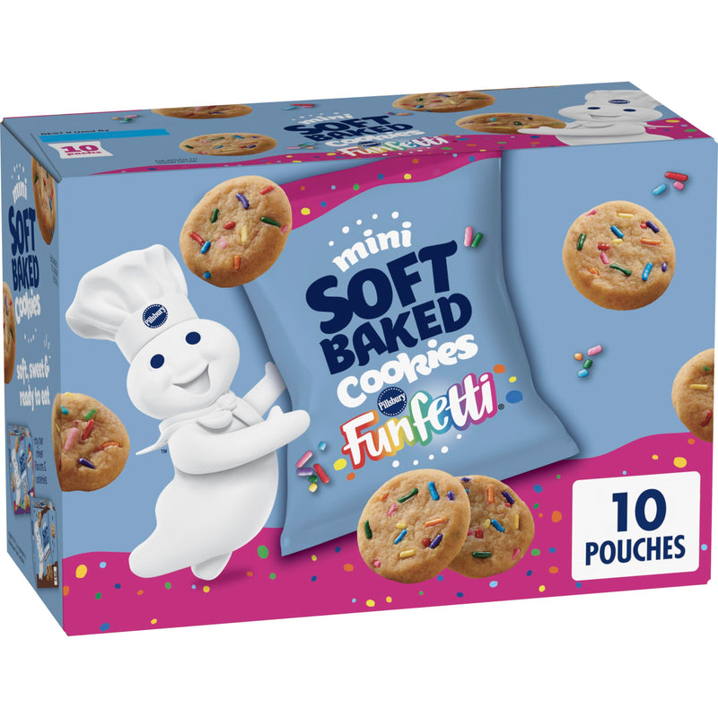 Pillsbury Mini Soft Baked Cookies, Funfetti, Snack Bags, 10 Ct, 10 oz Funfetti 10 count (Pack of 1)