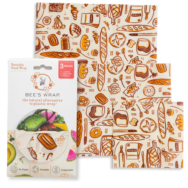 Bee'S Wrap Vegan Beeswax Wraps for Food - Assorted 7 Pack (2S, 2M, 2L, & 1 Bread) Made in USA Reusable & Organic Food Wraps & Bowl Covers -