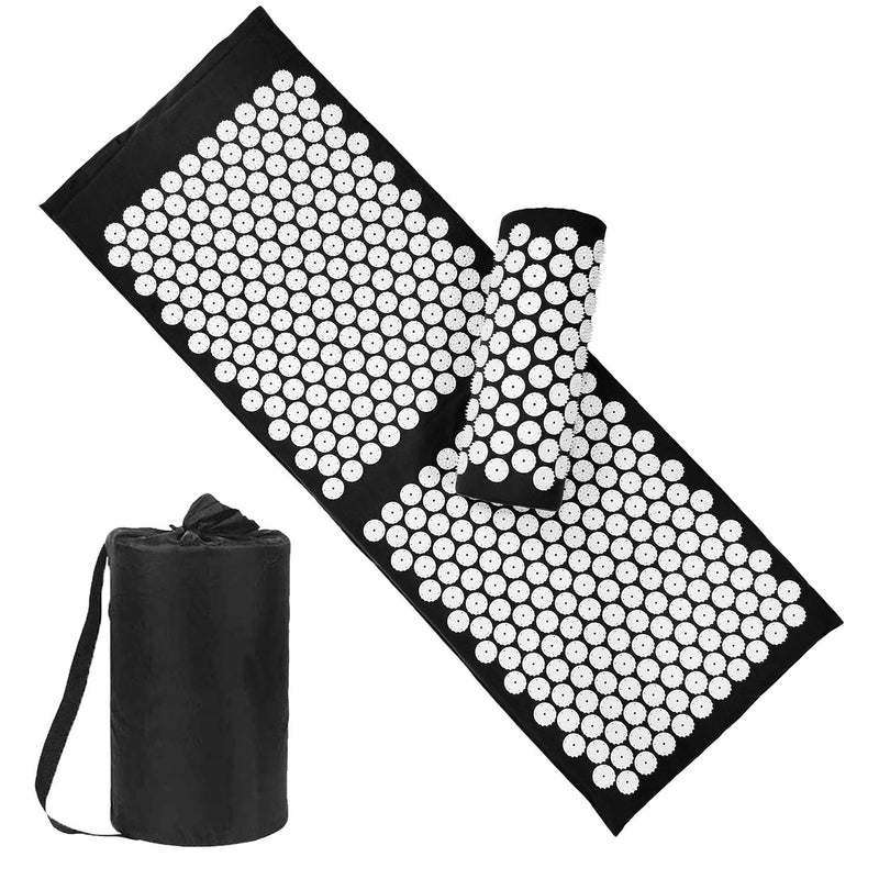 Xiaomage Acupressure Mat and Pillow Set with Bag - Extra Long Acupuncture Mat for Neck & Back Pain Relief- Naturally Relaxation Gift for Women -