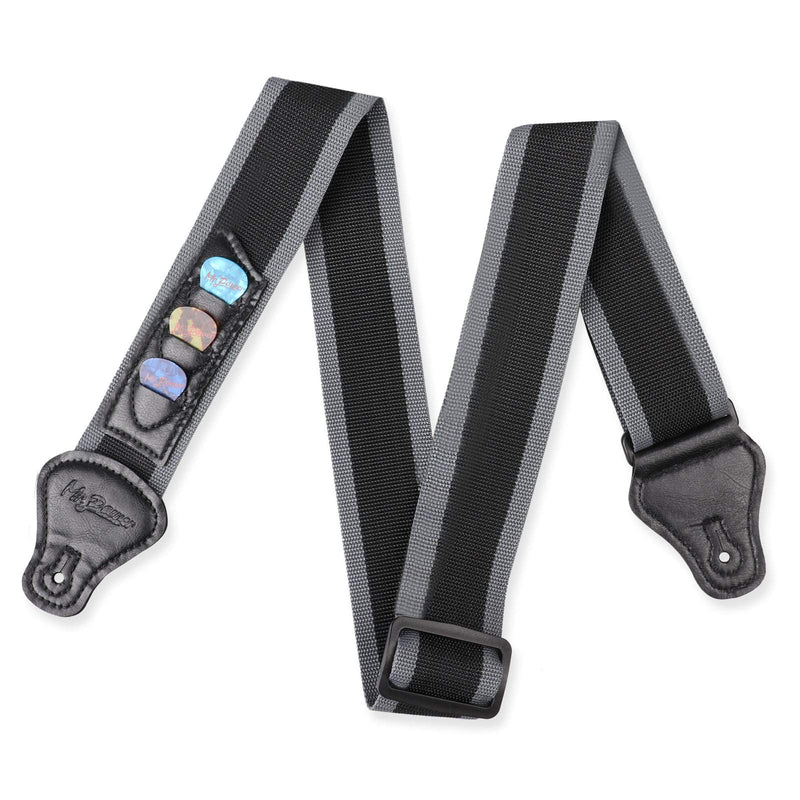Mr.Power Guitar Strap 36.6in - 65in with 3 Pick Holders for Electric Acoustic Guitar, Nylon Strap for Your Family Friend Love Guitarists