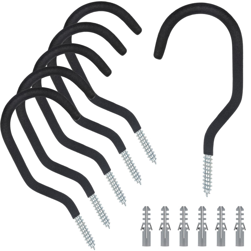 KURUI Road Bike Hooks for Garage Wall, 6 Pack Heavy Duty Bicycle Hangers for Hanging, Wall Mount Bicycle Storage for Ceilings, No Drill Large