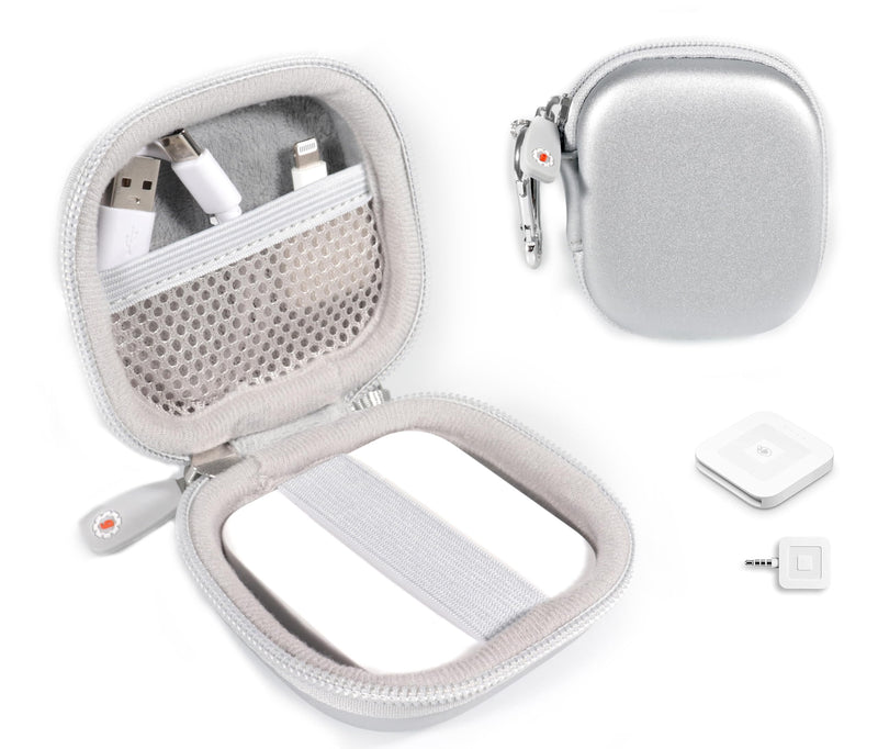 Credit Card Reader Case for Square Contactless and Chip Reader, Chip Reader Scanner, USB Cables and Small Accessories, Mesh Pocket, Secure Elastic