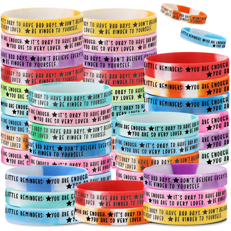 36 Pcs Mental Health Awareness Month Wristbands Bulk Motivational Rubber Bracelets Positive Silicone Bracelets Mental Health Gifts for Office