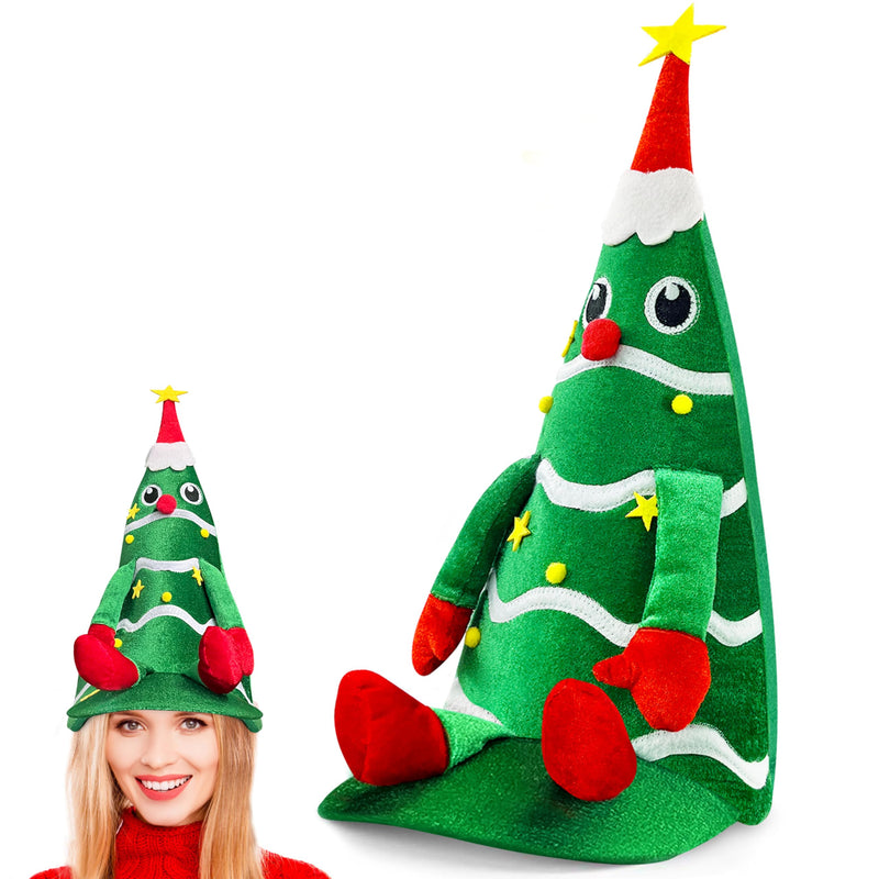 Christmas Hat,Gnome Hat, Strange Dr.Seuss Hats,Holiday Duck Cap for Xmas New Year Festive Party Supplies Green Side