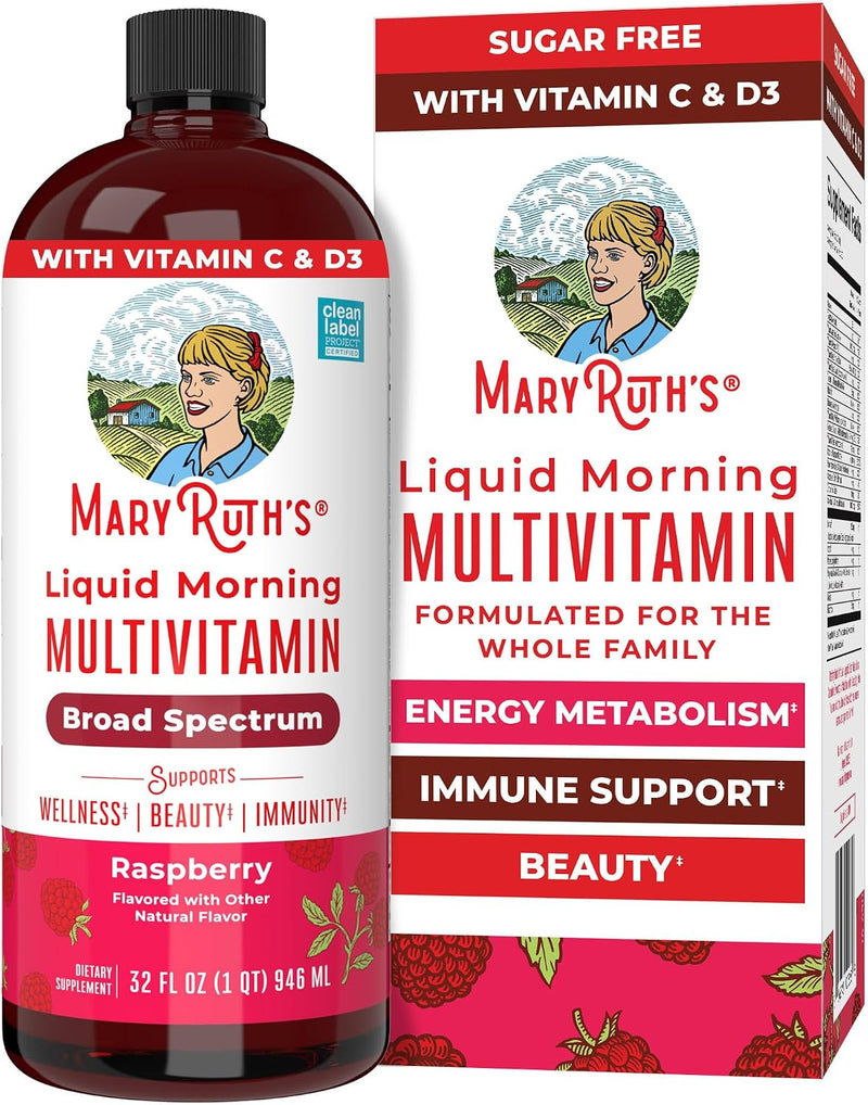 Multivitamin for Women, Men & Kids by Maryruth'S | Liquid Morning Multivitamin | Mens, Womens Vitamins | Vitamin a C D E B6 B12 Biotin Zinc |