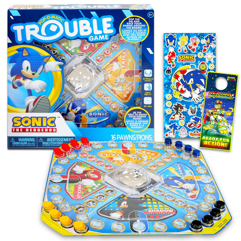 Sonic the Hedgehog Pop up Board Game - Bundle with Sonic Board Game for Kids with Pop up Dice plus Stickers, More | Sonic the Hedgehog Games for