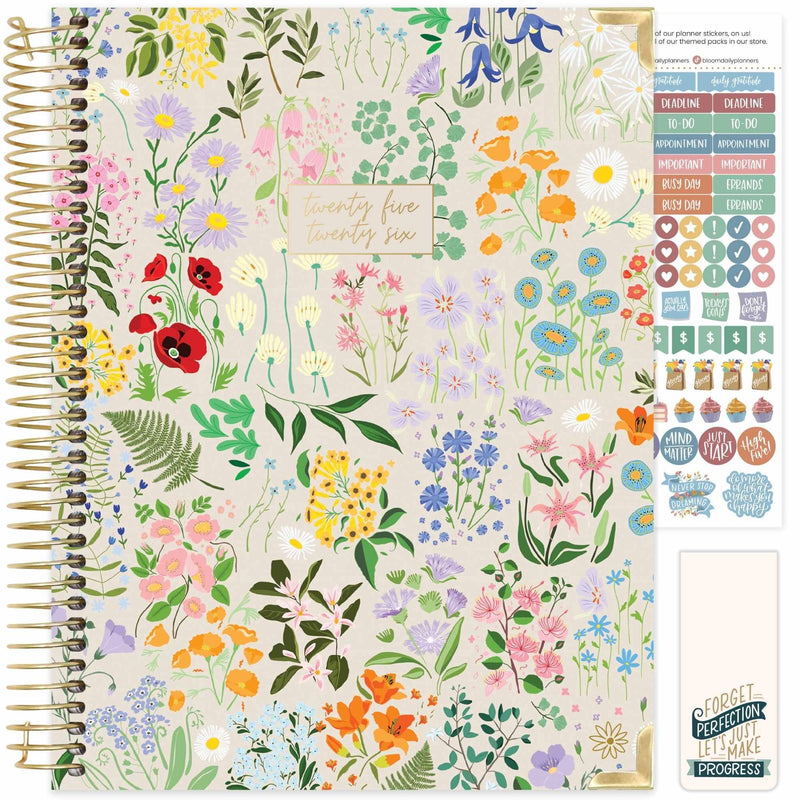 bloom daily planners HARDCOVER Planner 2025-2026 (8.5" x 11") Academic Year (July 2025 - July 2026) - Task Goal Organizer - Monthly & Weekly