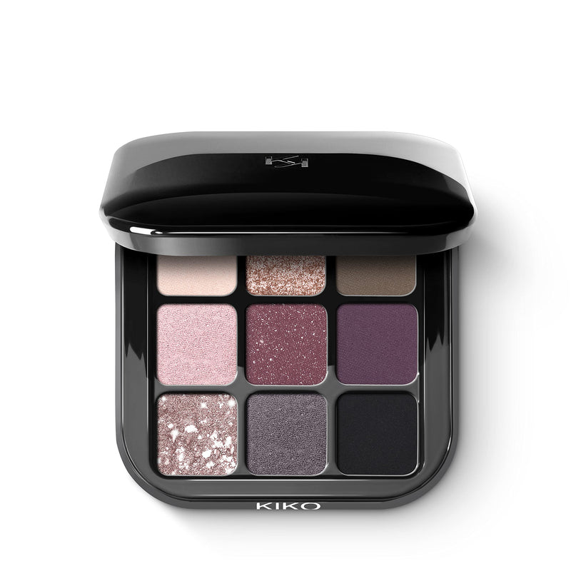 KIKO Milano Glamour Multi Finish Eyeshadow Palette | 9 Eyeshadows In Different Finishes 04 Mauve Selection