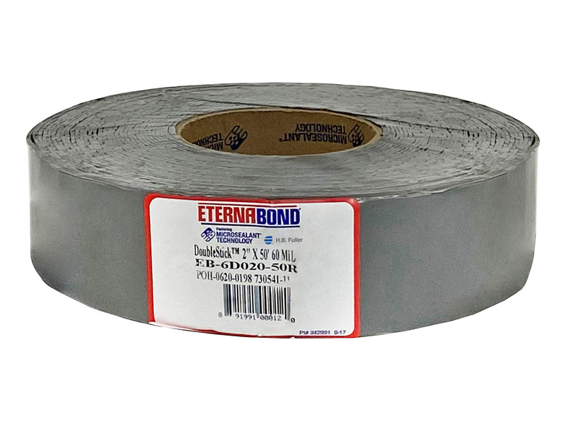 Eternabond Doublestick 2" X50' Double-Sided Bonding Tape | 60 Mil Adhesive Thickness | EB-6D020-50R | Permanent, Weather Proof, Self Sealing Bond
