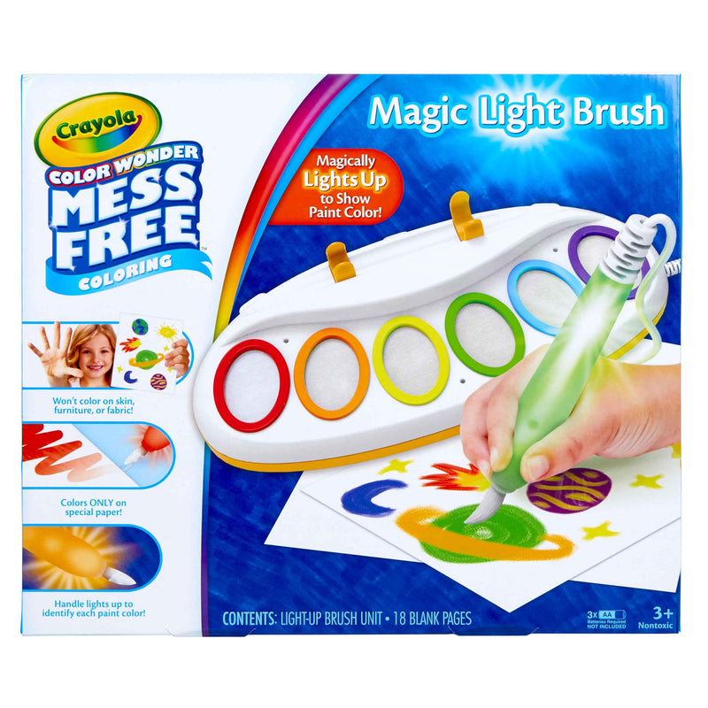 Crayola Color Wonder Magic Light Brush, Mess Free Painting Station for Kids, Gift for Kids, Learning Toddler Activity Toy, Ages 3+ 25 Piece Set