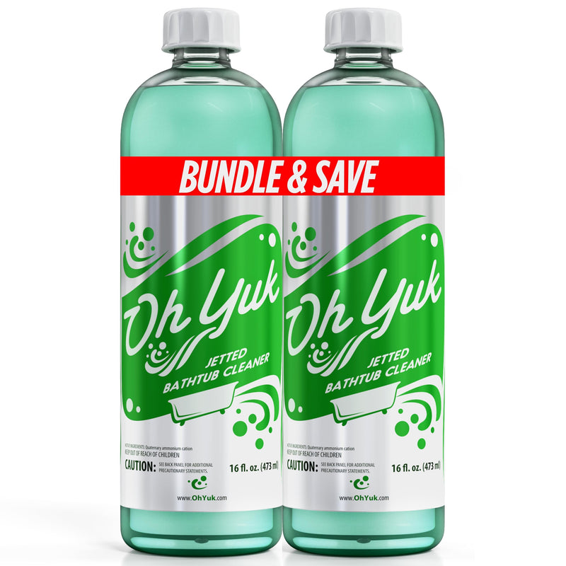 Oh Yuk Jetted Bathtub Cleaner for Jet Tubs, Whirlpools, The Most Effective Jetted Tub Cleaner, Septic Safe | Two 16 Ounce Bottles! 16 Fl Oz (Pack