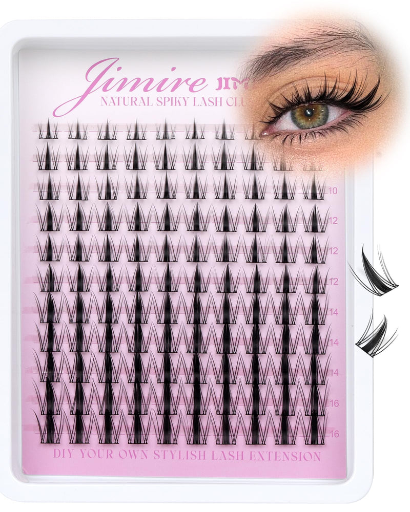Fairy Lash Clusters Natural Look Manga Eyelash Clusters Wispy D-Curly Cluster Eyelash Extensions 110 Pcs 8-16MM Wispy Individual Lashes Wet-Look