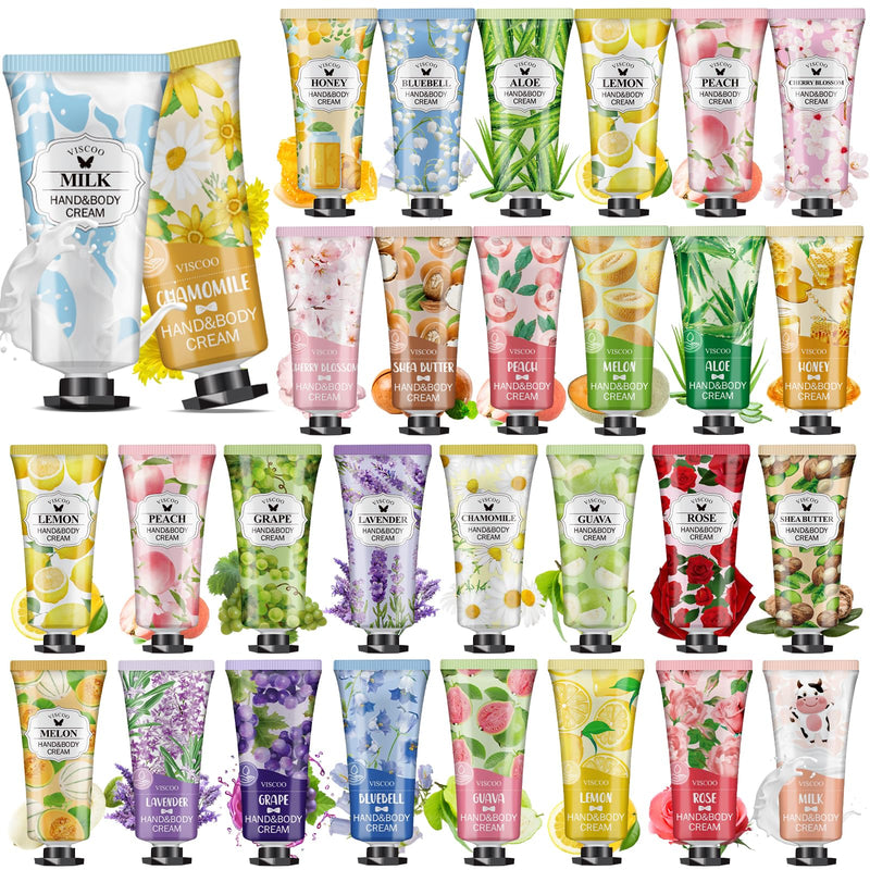 VISCOO 28 Pack Hand Cream Gifts Set for Women, Teacher Appreciation Gift / Graduation Gifts, Moisturizing Mini Hand Lotion Travel Size for Dry