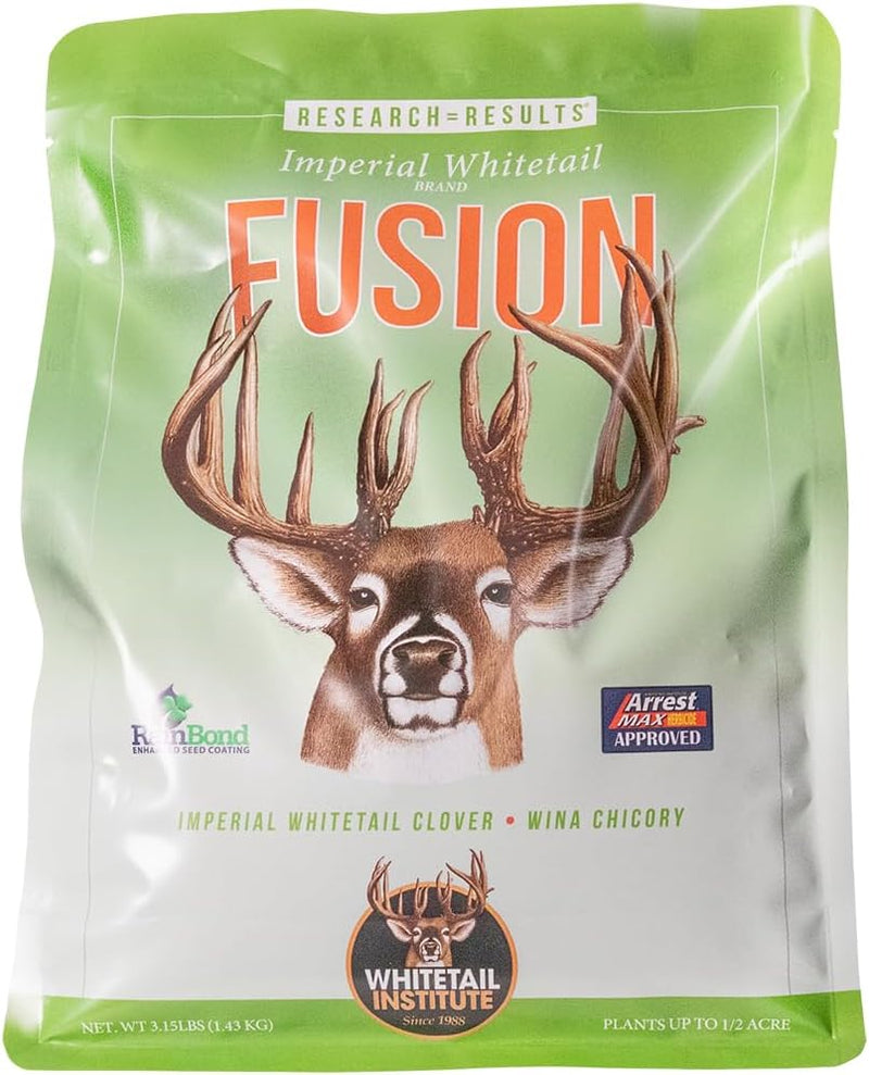 Whitetail Institute FUSION Deer Food Plot Seed for Spring or Fall Planting, Blend of Clover and Chicory for Maximum Deer Attraction, Heat, Cold