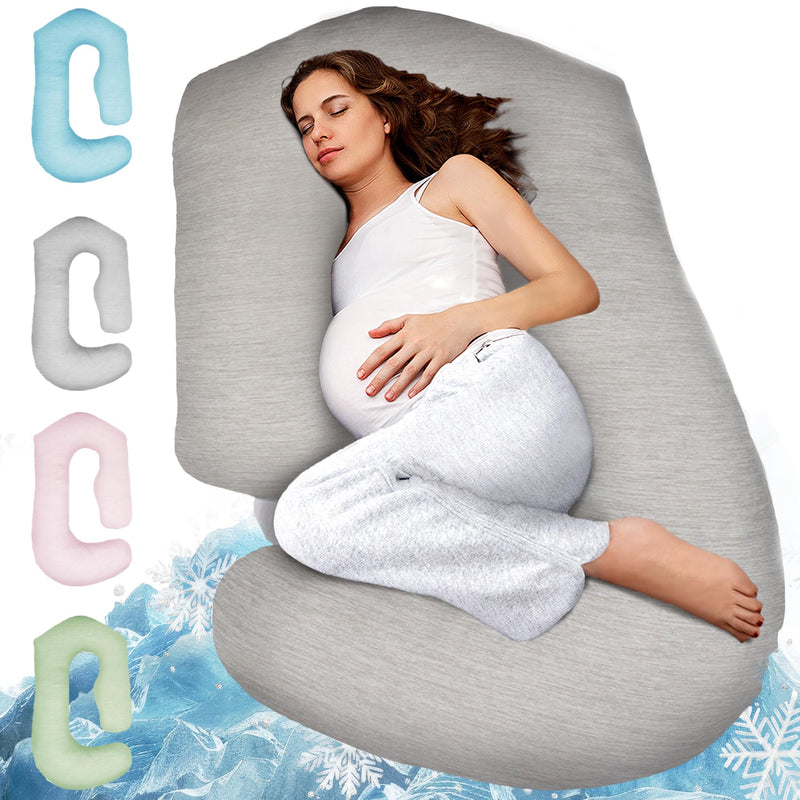 PILLANI Cooling Pregnancy Pillows for Sleeping – 57-Inch Maternity Pillow for Pregnant Women with Removable Washable Cover – Support for Back,
