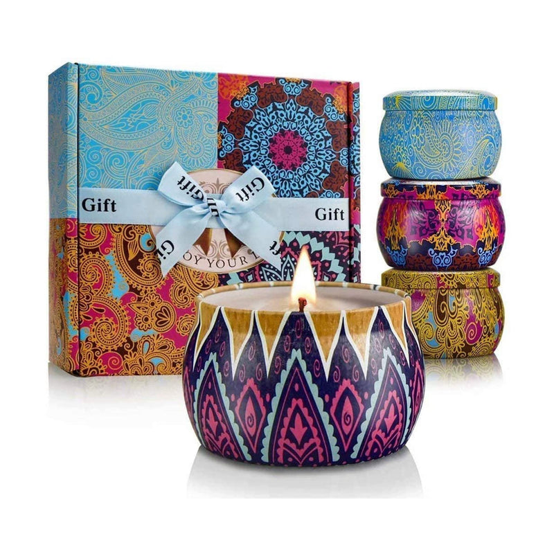 Scented Candles Gift Set for Women, 4 Pack Soy Wax Candles for Home Scented 4-Pack Classic Gift Set
