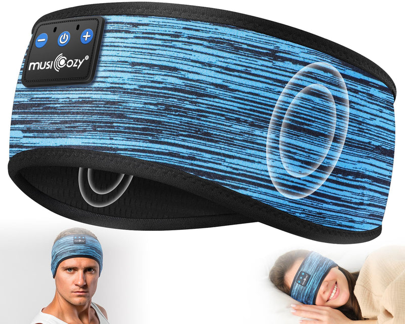 MUSICOZY Sleep Headphones Bluetooth 5.4 Headband, Wireless Music Sleeping Mask Headphones Earbuds Earphones Sweatproof for Women Mom Sports