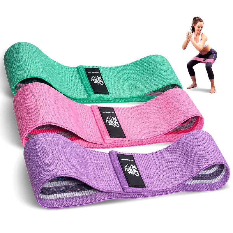 CFX Resistance Bands Set, Exercise Bands with Non-Slip Design for Hips & Glutes, 3 Levels Workout Bands for Women and Men, Booty Bands for Home