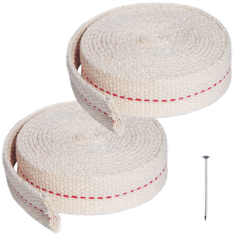 Flat Cotton Wick, 2 Rolls/13 Feet - 3/4 Inch Lantern Wick for Kerosene & Paraffin Oil