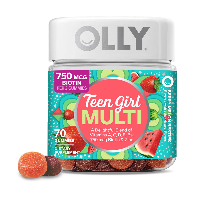 OLLY Teen Girl Multi Gummy, Healthy Skin and Immune Support*- 70 Count 70 Count (Pack of 1)