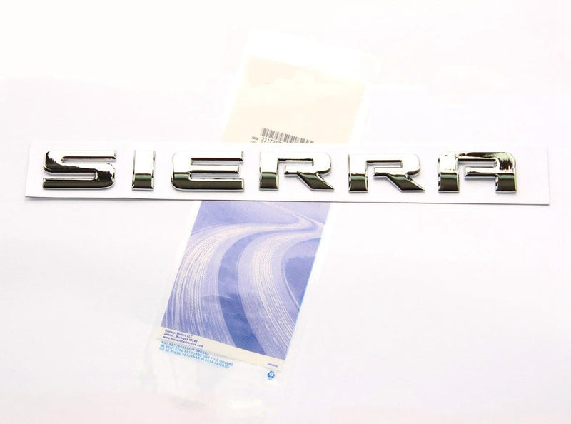 Yoaoo 1X OEM Chrome Sierra Nameplate Letter Emblem Badge Glossy Compatible with 2500Hd 3500Hd Sierra
