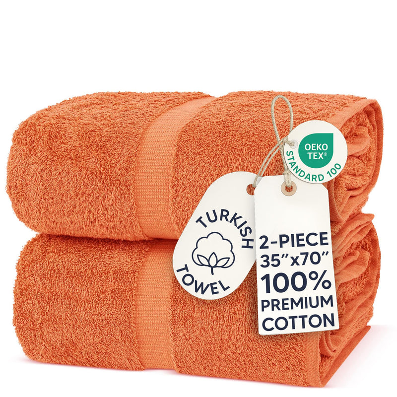 Chakir Turkish Linens, 100% Cotton Premium Quality Turkish Bath Sheets (35''x70'' Large Bath Sheet Towels - Coral) Coral 35''x70'' Large Bath Sheets
