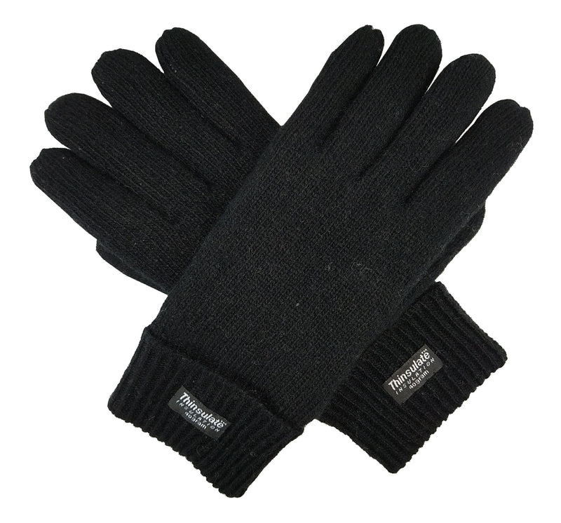 BRUCERIVER Men'S Pure Wool Knitted Gloves with Thinsulate Lining