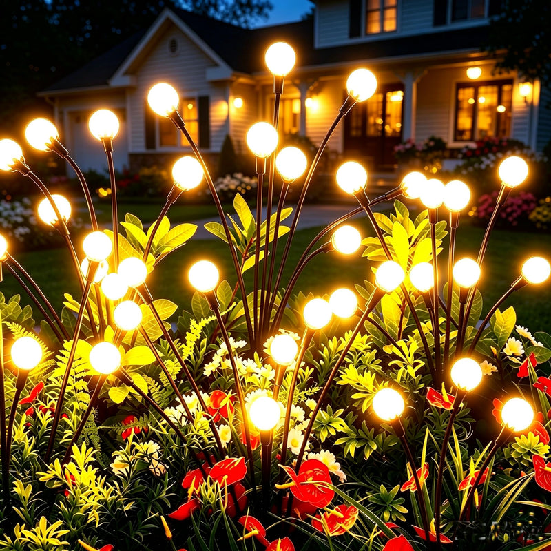 vignuto Solar Lights Outdoor Waterproof 4 Pack of 32 LEDs Garden Patio Firefly Decoration Unique Gifts Women Grandparents 4 packs