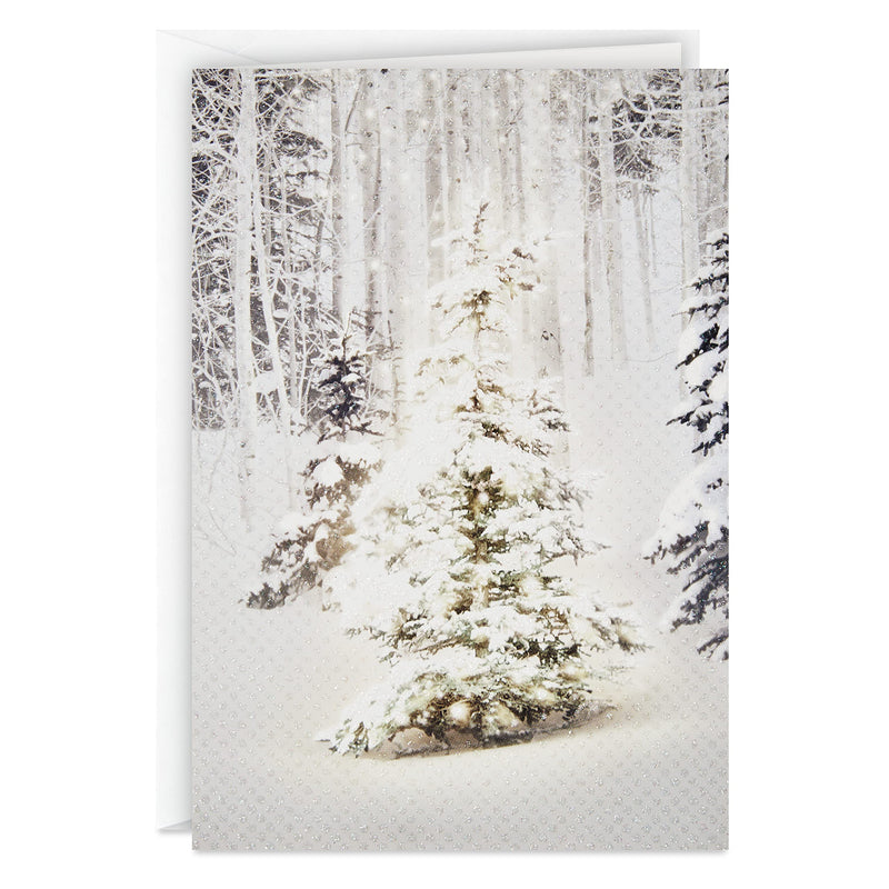 Hallmark Boxed Christmas Cards, Snowy Glowy Tree (16 Cards and Envelopes)