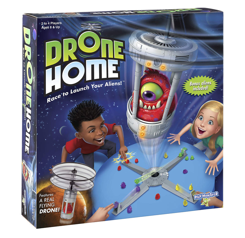 Drone Home -- First Ever Game With a Real, Flying Drone -- Great, Family Fun! -- For 2-4 Players -- Ages 8+ Pack of 1 New & Improved