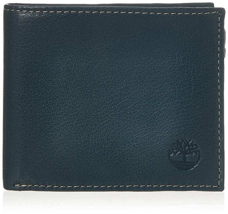 Timberland Men'S Leather Wallet with Attached Flip Pocket, Navy (Blix), One Size