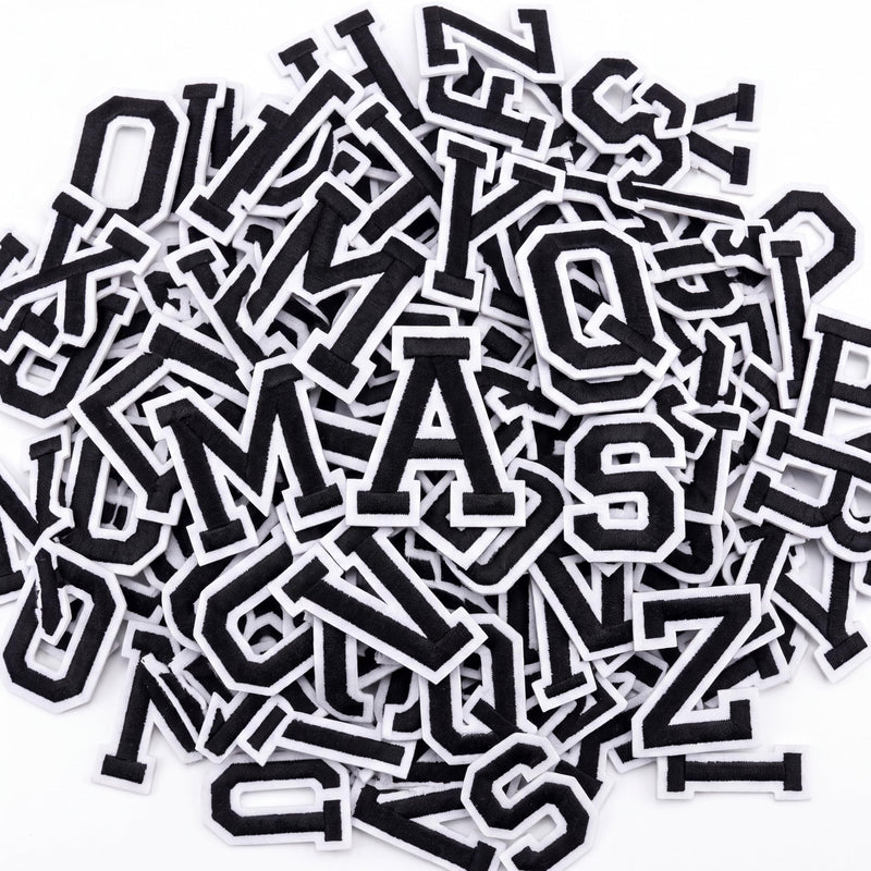 Boao 104 Pcs Iron on Letters Embroidered Patches 1.5" Height, Black