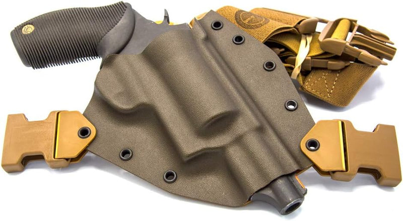 Kenai Chest Holster for Taurus Judge 2.5" or 3" Cyl, MAS Grey/Coyote, Right Hand****Does Not Fit the Public Defender*****