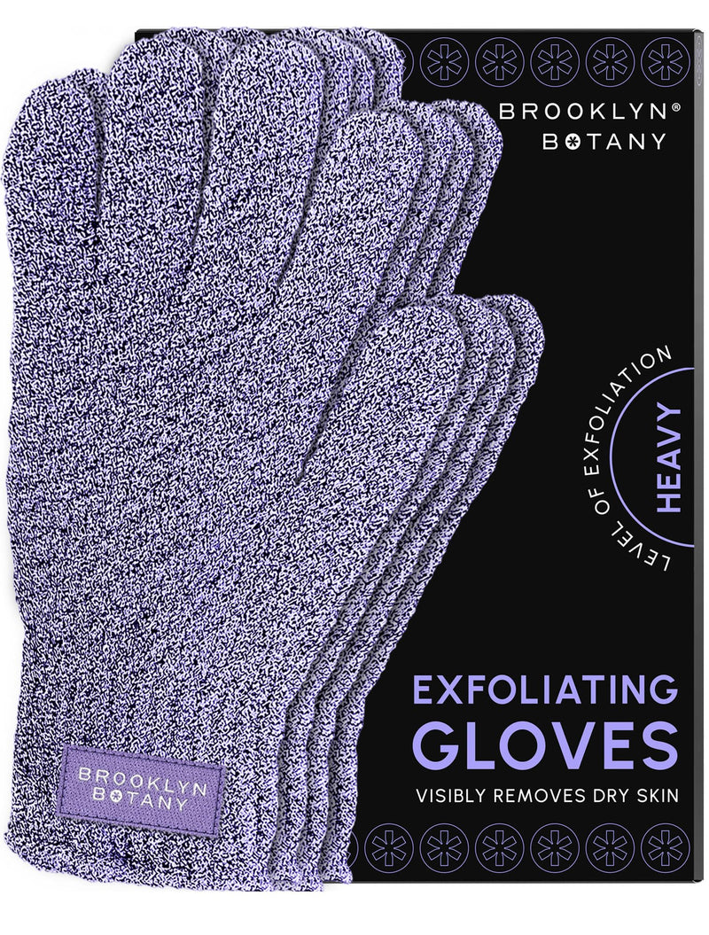 Brooklyn Botany Exfoliating Gloves for Bath and Shower â Heavy Duty Exfoliating Body Scrubber for Massage and Dead Skin Remover for Body