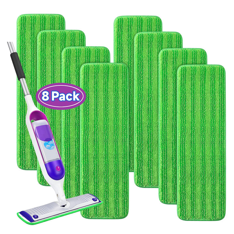 8 Pack Reusable Mop Pads Compatible for Swiffer PowerMop,Microfiber Mop Pads for 13-15'' Spray Mop, Floor Mop Pads Refills for Swiffer, Machine
