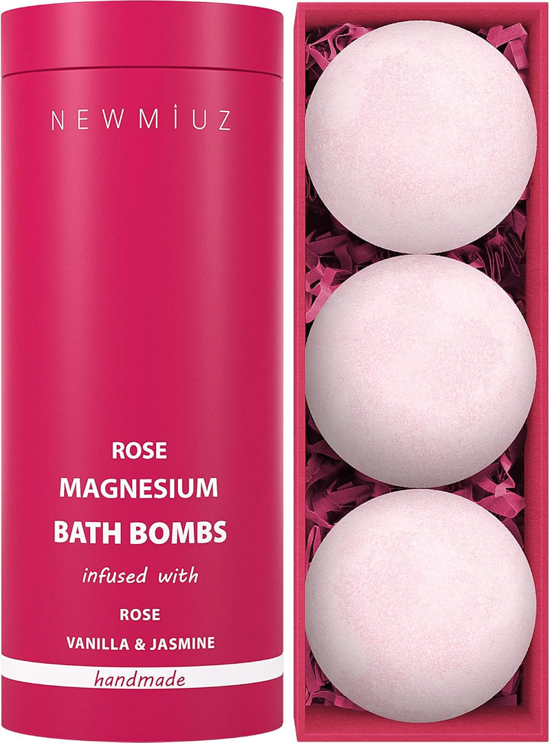 Rose Vanilla Bath Bomb Mega Foaming Bubbles Infused with Vanilla Jasmine Luxurious Spa Bath Essentials Nourishing Dry Skin Stress Relief Bath Gift