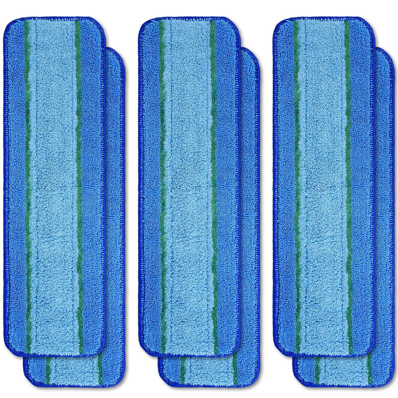 6 Pack Microfiber Cleaning Pads for Mop Hardwood Floor Cleaner Mop Replacement, Deep Microfiber Cleaning Pad Dusting Pad Wet Mop Dry Dust Mop